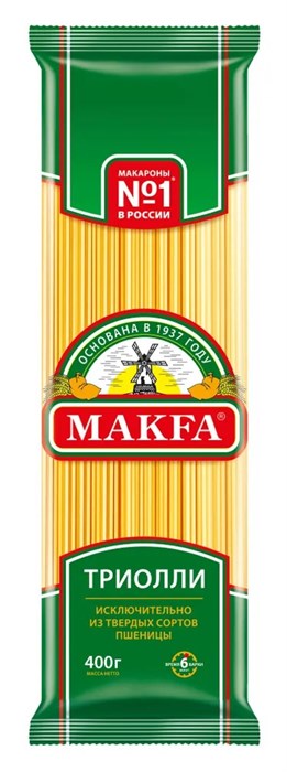 Макаронные изделия 400гр Вермишель Триолли Макфа 500228