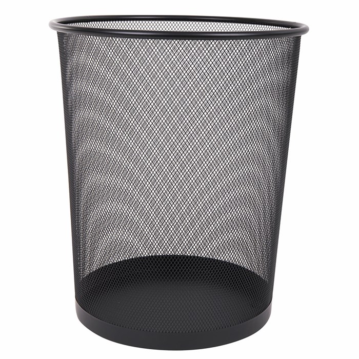 Корзина для бумаг 9л металлическая черная 310855