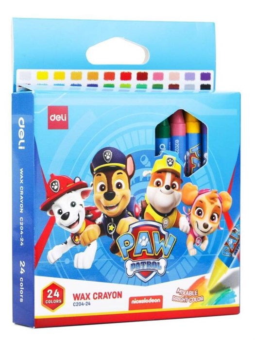 Мелки восковые Paw Patrol, 24цв. - фото 12250