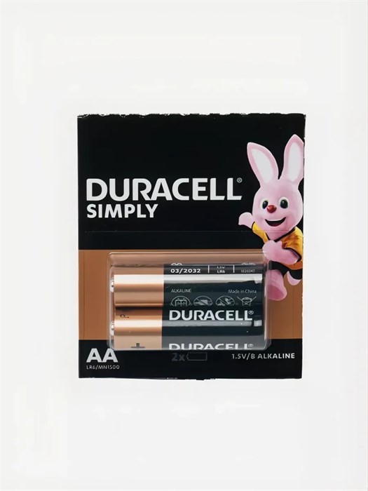 Батарейки AA щелочные (алкалиновые) 2шт Duracell Basic 306718