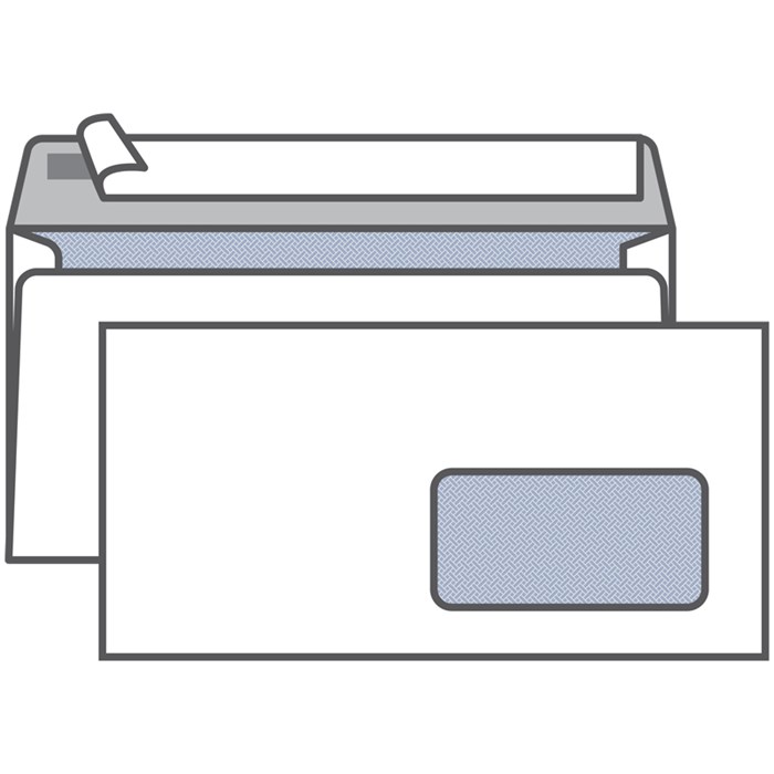 Конверт E65, KurtStrip, 110*220мм, б/подсказа, с прав.окном, отр. лента, внутр. запечатка - фото 13866