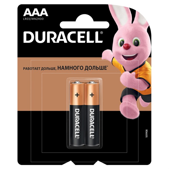 Батарейка Duracell Basic AAA (LR03) алкалиновая, 2BL - фото 16410