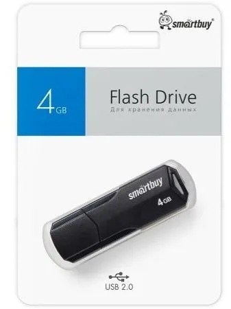Флешка 4гб черная Smartbuy SB4QBCLU-K
