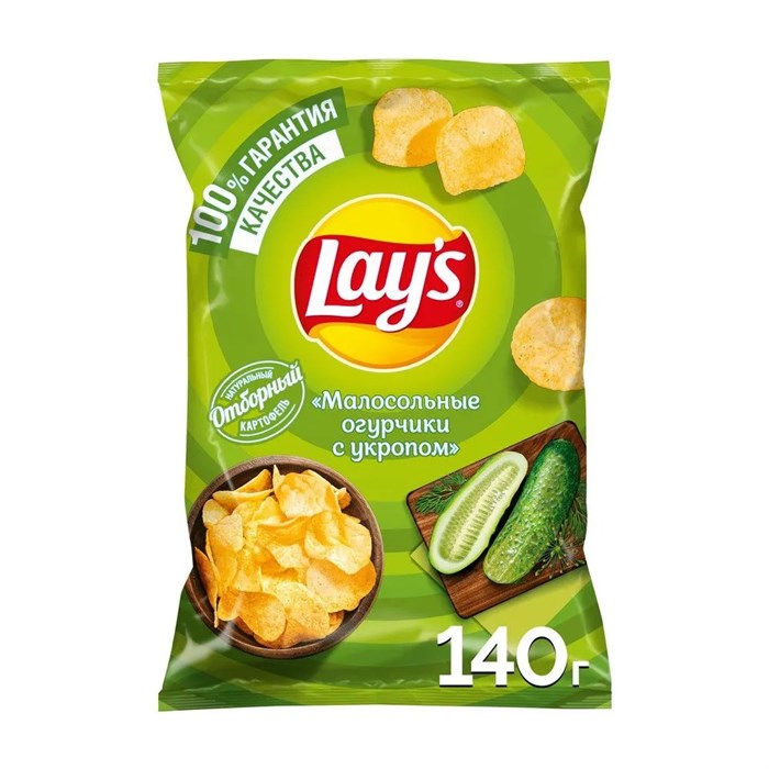 Чипсы малосольные огурчики и укроп 140г Lays 500393