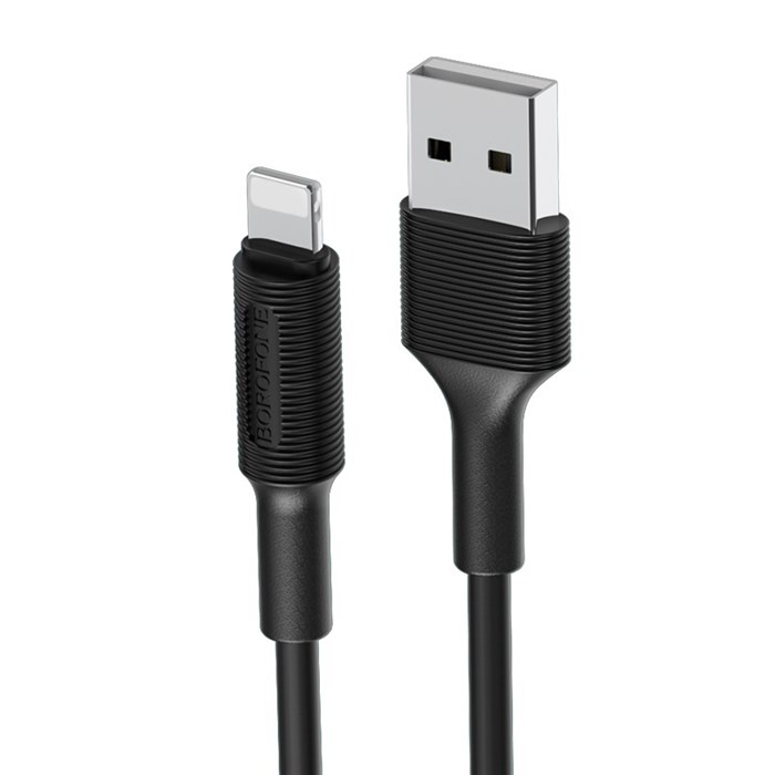 Кабель Borofone BX1 EzSync, USB(AM) - Lightning(M), для Apple, 2A output, 1м, черный - фото 18992