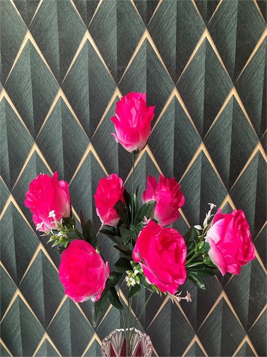 Искусственные цветы розово-белые розы 26-6 26-6-1