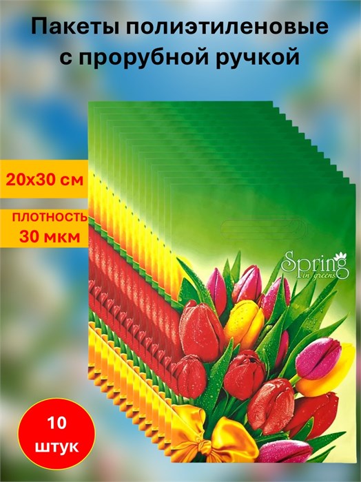Пакет подарочный полиэтилен 20*30см Весна Интерпак 500931