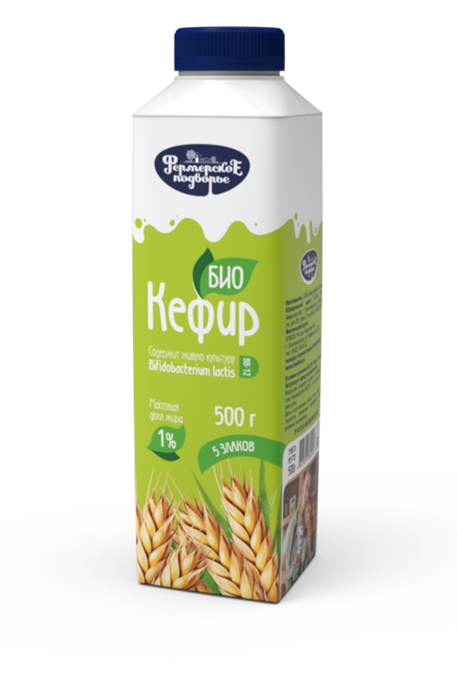 Биокефир 1% злаки 500гр Фермерское подворье 501062