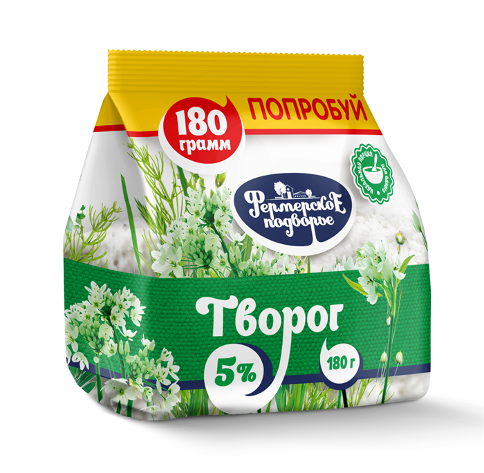Творог 5% 180г Фермерское подворье 501157