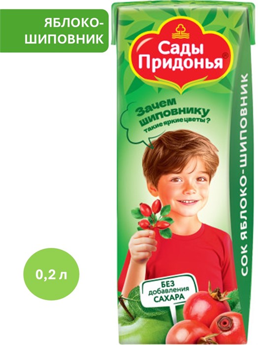 Сок яблоко-шиповник Сады Придонья 0,2л 501460