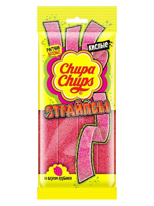 Мармелад клубника страипсы 120гр Chupa Chups 500979