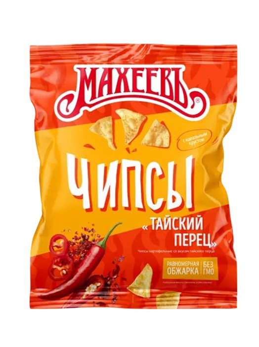 Чипсы со вкусом тайского перца Пакет 80г Махеевъ 502138