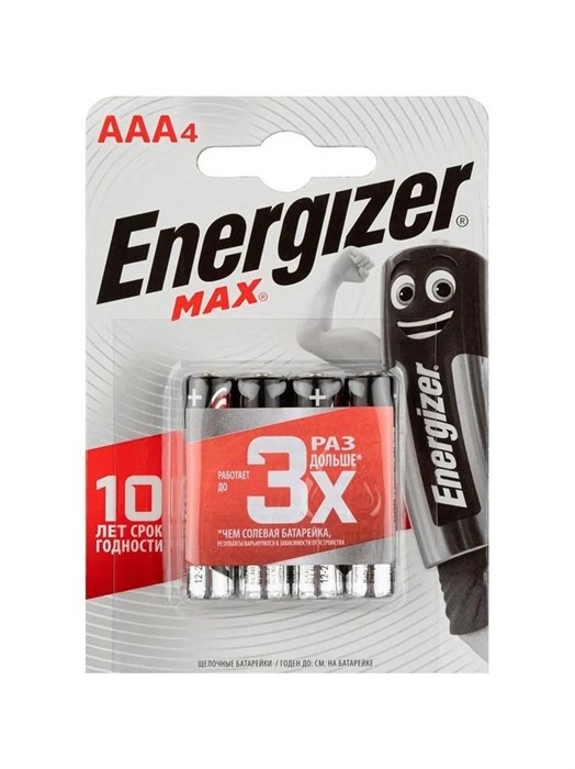 Батарейка ААА щелочные 4шт Energizer 502455