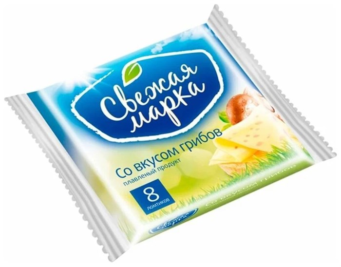 Сыр плавленный ломтиками 130гр С грибами Свежая марка 500193