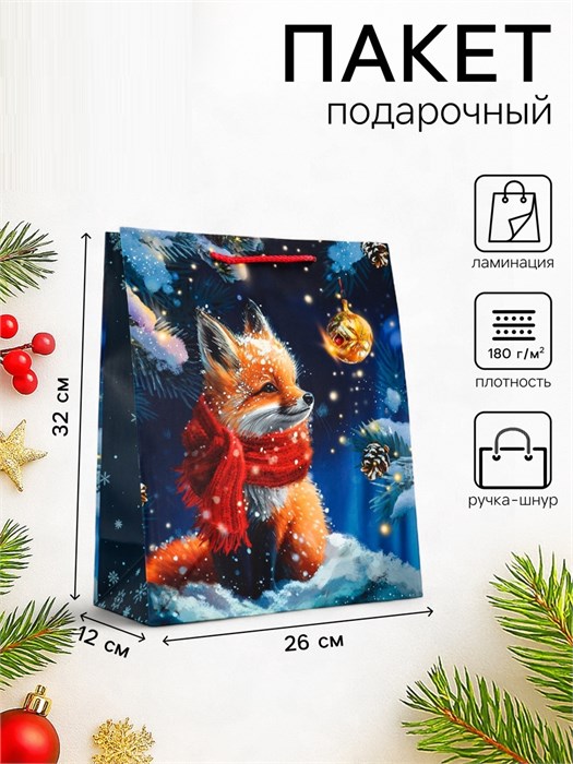 Пакет подарочный Лиса 26*12*32см Арт Дизайн 0193.555