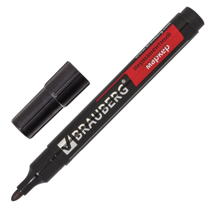 Маркер перманентный черный 3мм Contact Brauberg 150465