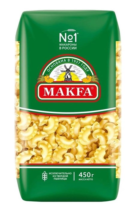 Макаронные изделия 400гр Гребешки петушиные Макфа 500223