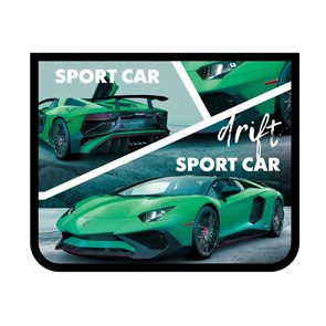 Папка для тетрадей 1 отделение, А5, Пчёлка "Green Sport Car", пластик, молния сверху