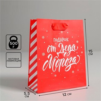 {{photo.Alt || photo.Description || 'Пакет подарочный Подарок от Деда Мороза 12*15*5,5см Дарите Счастье'}}