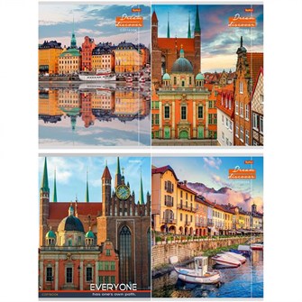 Тетрадь 96л А5 линия на скобе Города мечты Проф-Пресс ЭКОНОМ 96-2107