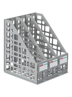 {{photo.Alt || photo.Description || 'Лоток для бумаг вертикальный сборный 3 секции серый Attache '}}