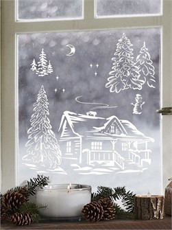 {{photo.Alt || photo.Description || 'Наклейки на окна Новый год: Лесная сказка 25*70см Дарите Счастье'}}