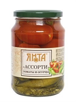 Ассорти томаты, огурцы маринованные 680г Янта 501775