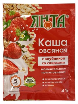 Каша овсяная с клубникой со сливками 41г Янта 502209
