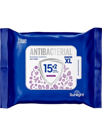 Салфетки влажные 17шт антибактериальные Sunlight 502761