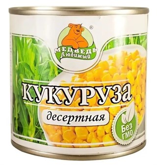 Кукуруза МЕДВЕДЬ ЛЮБИМЫЙ Десертная Премиум 425мл ж/б 500209