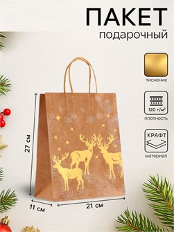 {{photo.Alt || photo.Description || 'Пакет подарочный крафт 21*27*11см Новый год Upak Land'}}