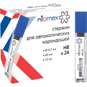 Грифели для механических карандашей Attomex, 12шт., 0,7мм, HB