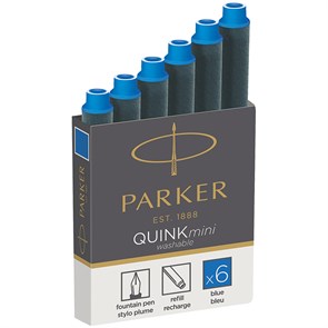 {{productViewItem.photos[photoViewList.activeNavIndex].Alt || productViewItem.photos[photoViewList.activeNavIndex].Description || 'Картриджи чернильные Parker &quot;Cartridge Quink Mini&quot; синие, 6шт., картонная коробка'}}