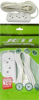 Удлинитель 3 розетки 5м Jett РС-3-10-5м