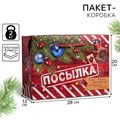 Пакет-коробка подарочная Новогодняя посылка 28*20*13см Дарите Счастье 3425098